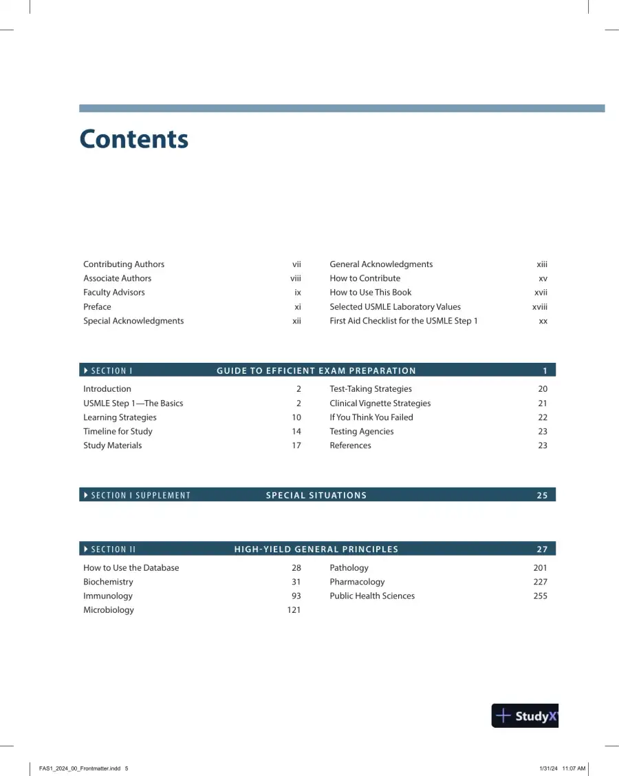 First Aid for the USMLE Step 1 2024: A Student-to-Student Guide (2024), page 6