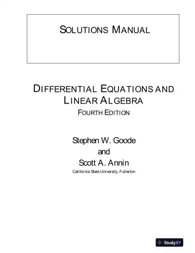 Solution Manual for Differential Equations and Linear Algebra, 4th Edition - Page 1 preview image