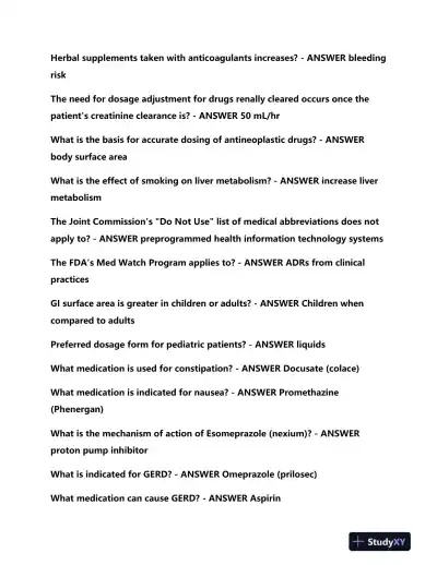 NUR651 Pharmacology Final Exam With Answers (158 Solved Questions) - Page 3 preview image