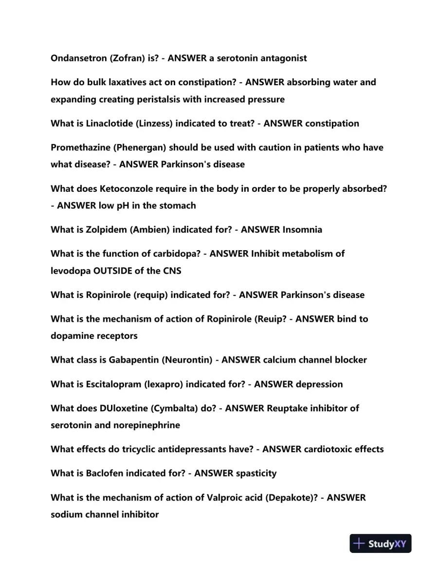 NUR651 Pharmacology Final Exam With Answers (158 Solved Questions), page 4