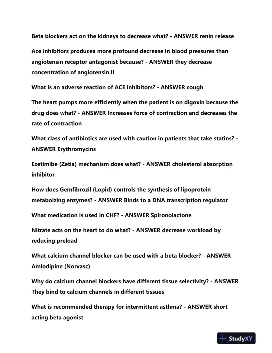 NUR651 Pharmacology Final Exam With Answers (158 Solved Questions), page 5