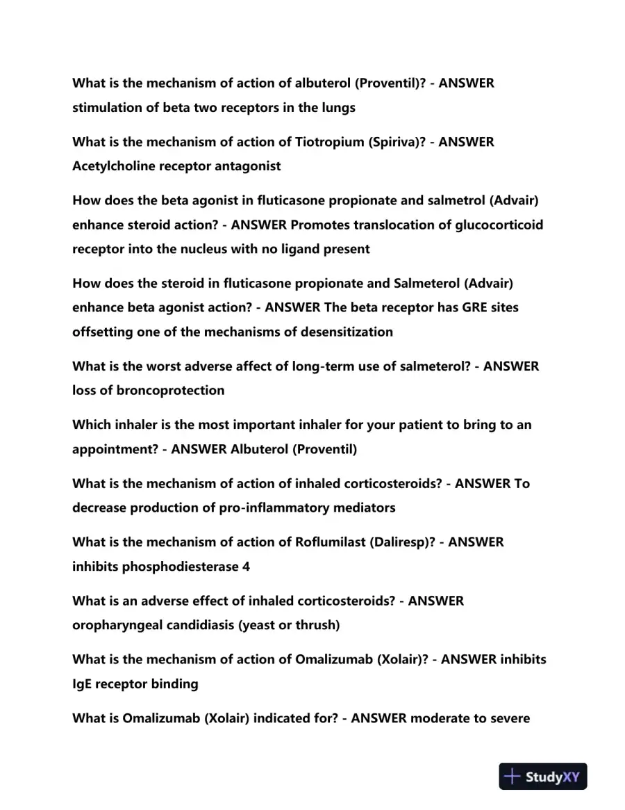 NUR651 Pharmacology Final Exam With Answers (158 Solved Questions), page 6