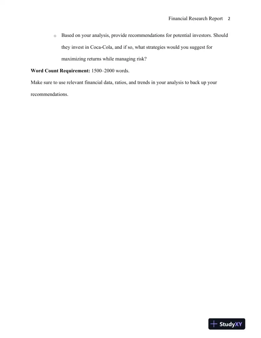 Comprehensive Investment Analysis of The Coca-Cola Company: A Financial Manager's Perspective, page 3