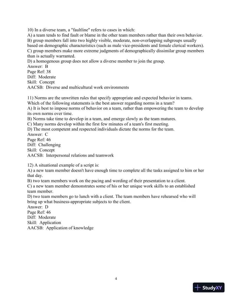 Making the Team: A Guide for Managers, 6th Edition Test Bank, page 19