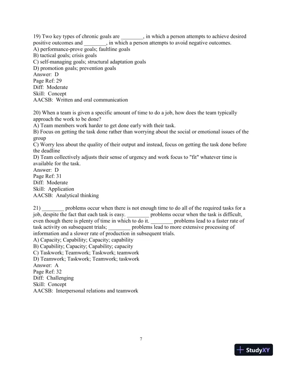 Making the Team: A Guide for Managers, 6th Edition Test Bank, page 22