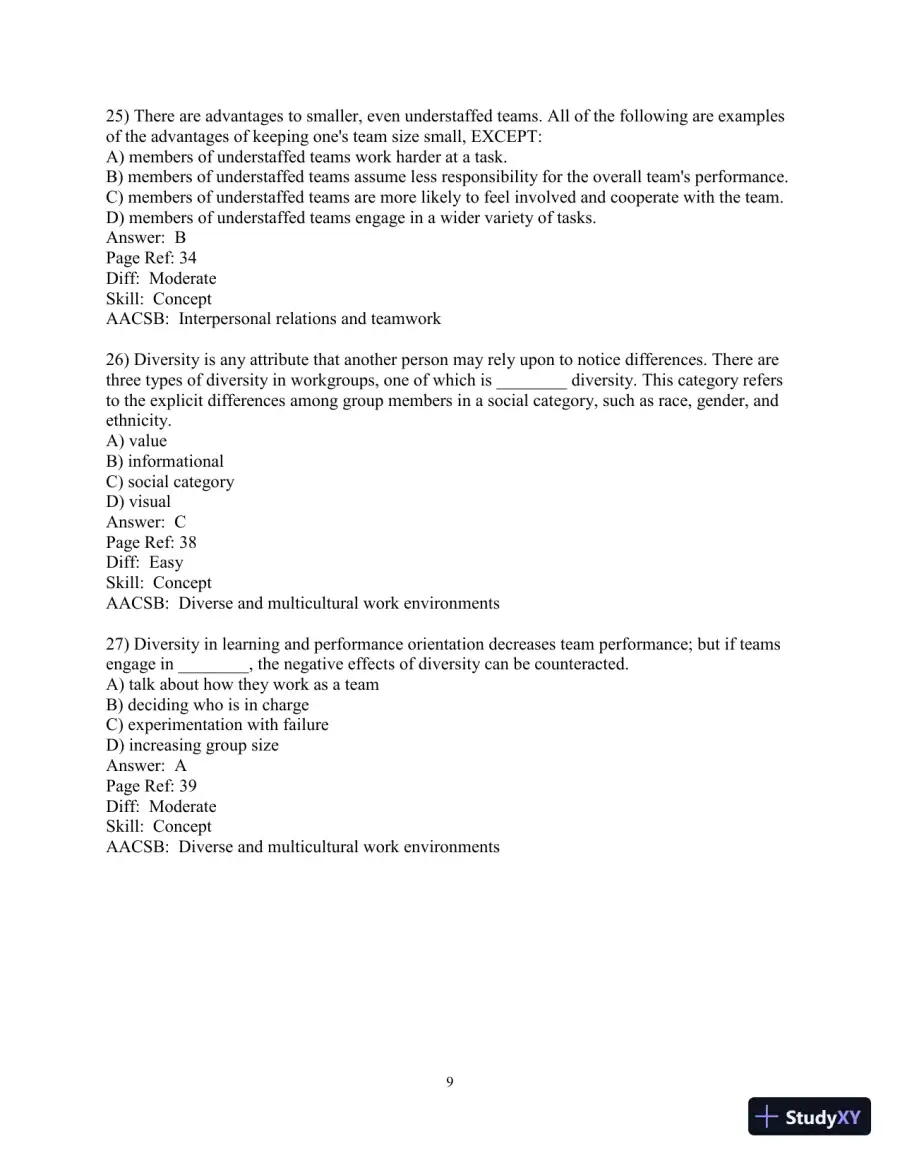 Making the Team: A Guide for Managers, 6th Edition Test Bank, page 24