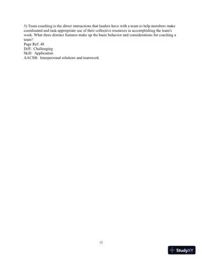 Making the Team: A Guide for Managers, 6th Edition Test Bank - Page 27 preview image