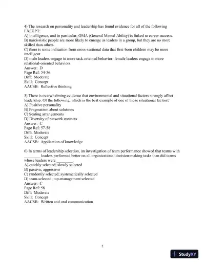 Making the Team: A Guide for Managers, 6th Edition Test Bank - Page 29 preview image