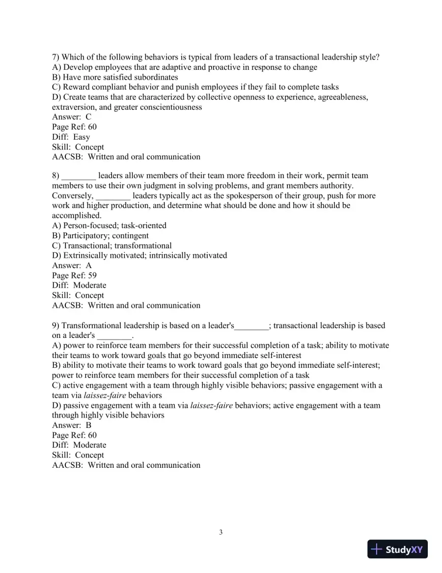 Making the Team: A Guide for Managers, 6th Edition Test Bank, page 30