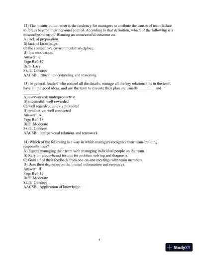 Making the Team: A Guide for Managers, 6th Edition Test Bank - Page 5 preview image