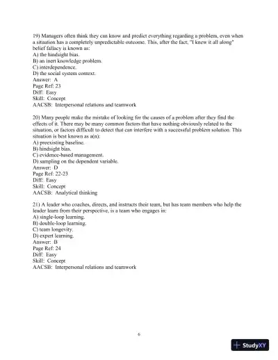 Making the Team: A Guide for Managers, 6th Edition Test Bank - Page 7 preview image