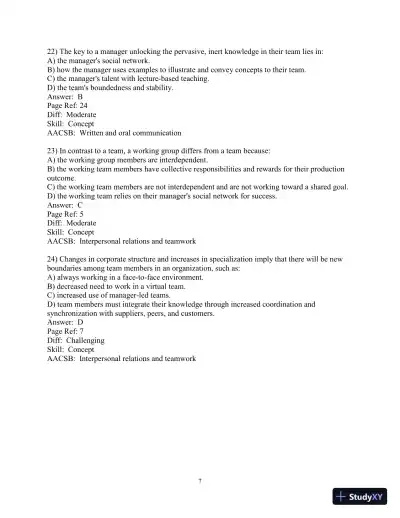 Making the Team: A Guide for Managers, 6th Edition Test Bank - Page 8 preview image