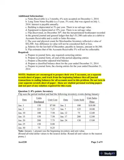 Acct220: Principles of Accounting I University of Maryland University College - Page 4 preview image