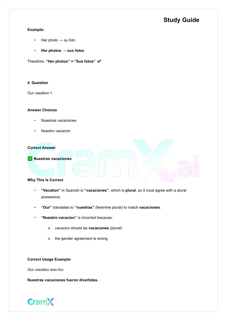 Spanish I - Adjectives, page 10