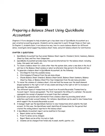 Using QuickBooks Accountant 2015 for Accounting (with QuickBooks CD-ROM) , 14th Edition Solution Manual - Page 12 preview image