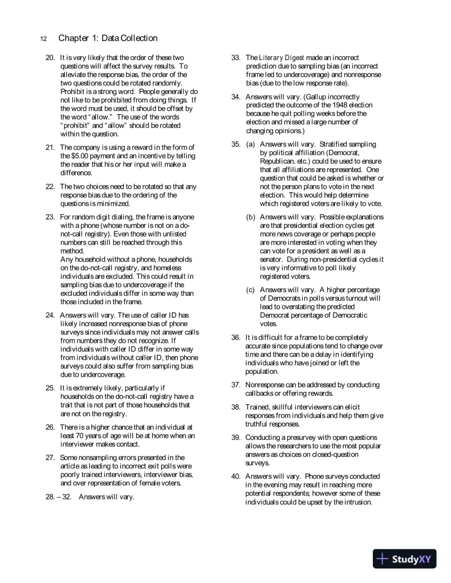 Solution Manual for Fundamentals of Statistics, 5th Edition, page 16