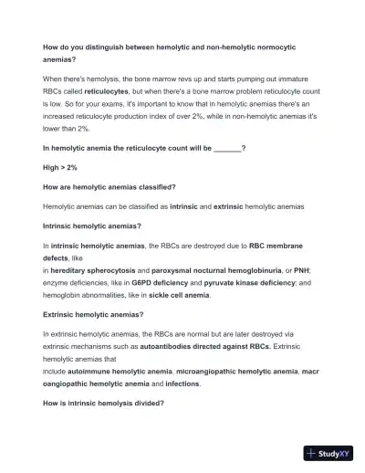 2024-2025 Autoimmune hematologic Disorders (PEARLS) (Smarty PANCE) with Answers (45 Solved Questions) - Page 3 preview image