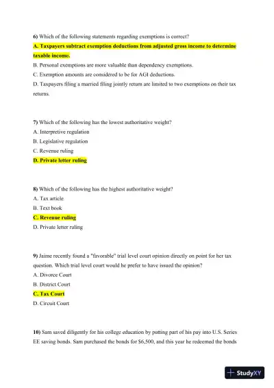ACC 547 Final Exam MCQ - Page 3 preview image