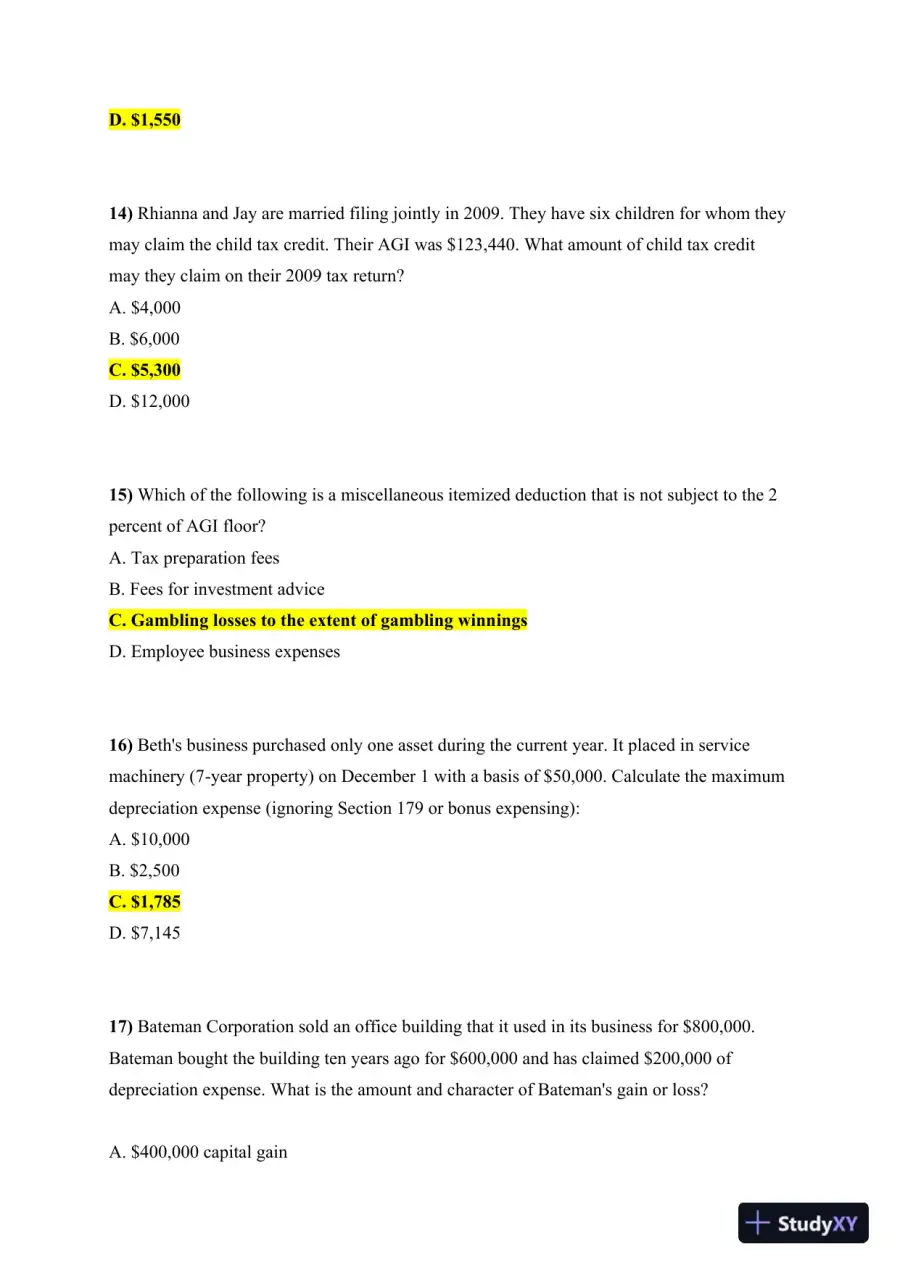 ACC 547 Final Exam MCQ, page 5
