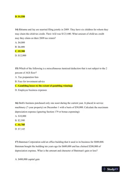 ACC 547 Final Exam MCQ - Page 5 preview image