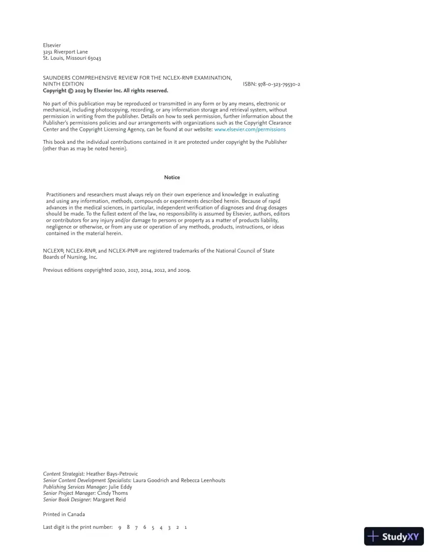 Saunders Comprehensive Review for the NCLEX-RN® Examination (2022), page 5