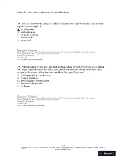 Vander's Human Physiology 14th Edition Test Bank - Page 14 preview image