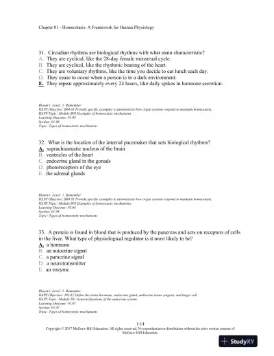 Vander's Human Physiology 14th Edition Test Bank - Page 15 preview image