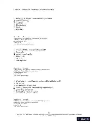 Vander's Human Physiology 14th Edition Test Bank - Page 3 preview image