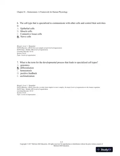 Vander's Human Physiology 14th Edition Test Bank - Page 4 preview image