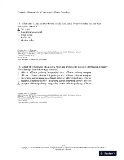 Vander's Human Physiology 14th Edition Test Bank - Page 7 preview image