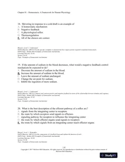 Vander's Human Physiology 14th Edition Test Bank - Page 9 preview image