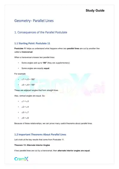 Geometry - Parallel Lines - Page 1 preview image