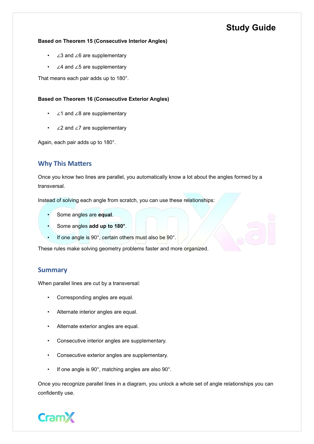 Geometry - Parallel Lines - Page 4 preview image