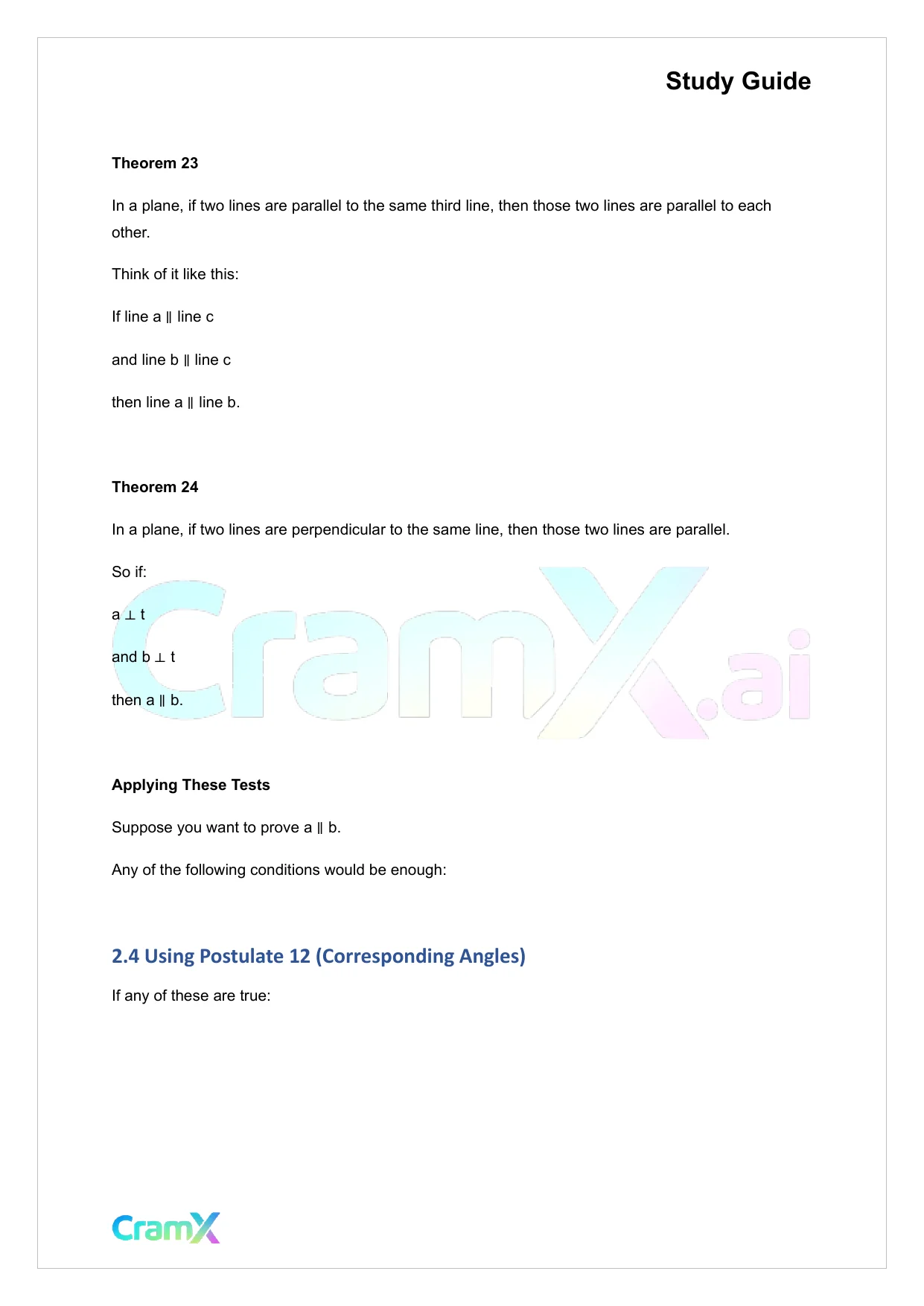 Geometry - Parallel Lines - Page 7 preview image