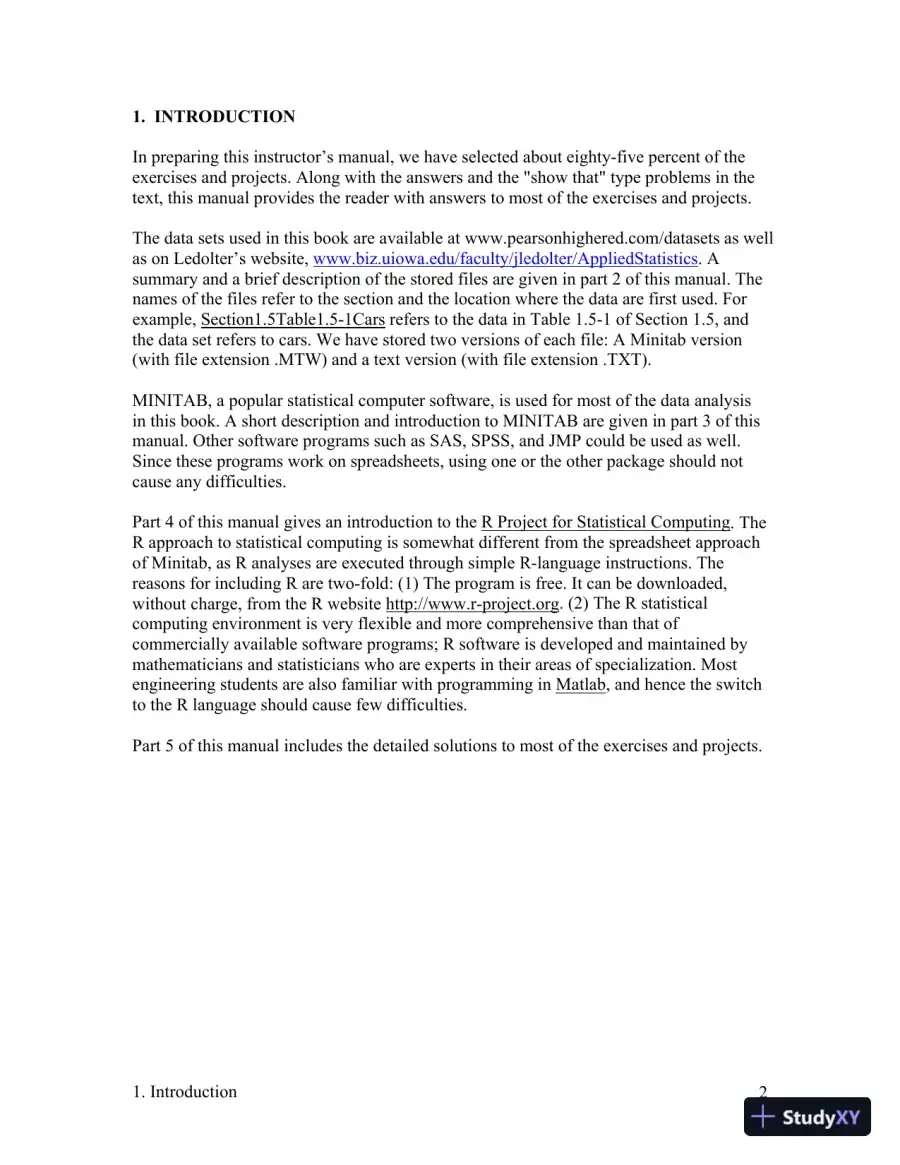 Solution Manual For Applied Statistics For Engineers And Physical Scientists, Coursesmart Etextbook, 3rd Edition, page 3