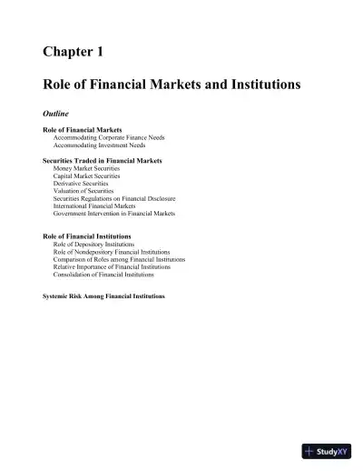 Solution Manual for Financial Markets and Institutions, 13th Edition - Page 1 preview image