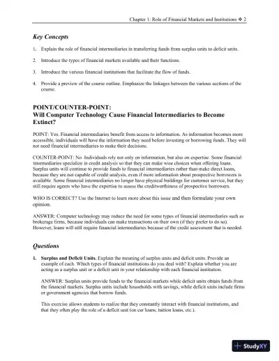 Solution Manual for Financial Markets and Institutions, 13th Edition - Page 3 preview image