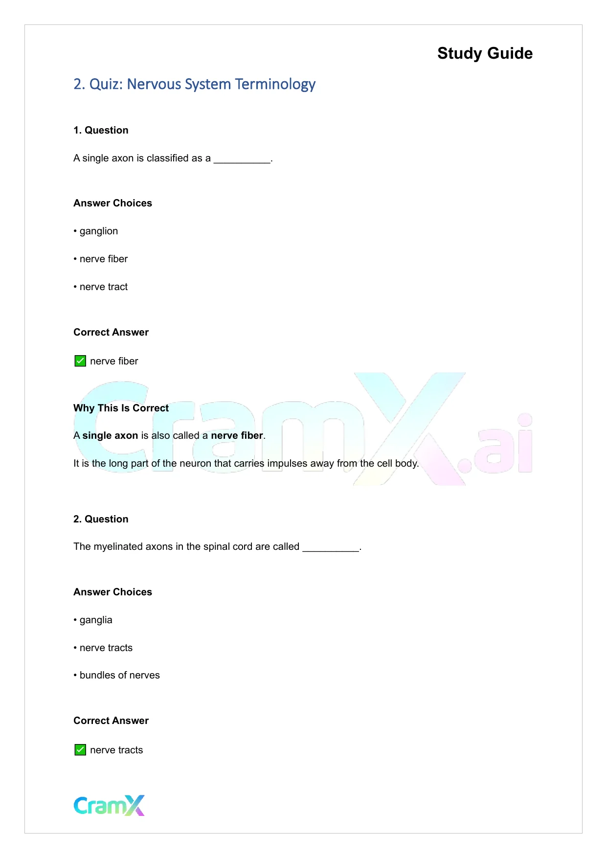Anatomy and Physiology - The Nervous System - Page 3 preview image