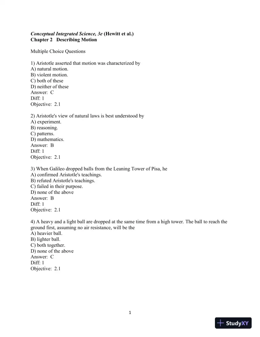 Test Bank for Conceptual Integrated Science, 3rd Edition, page 14