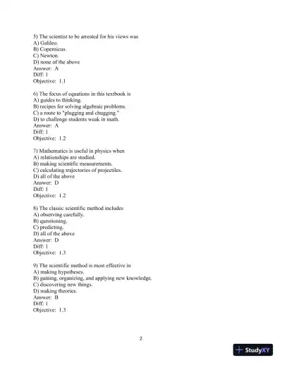 Test Bank for Conceptual Integrated Science, 3rd Edition - Page 3 preview image