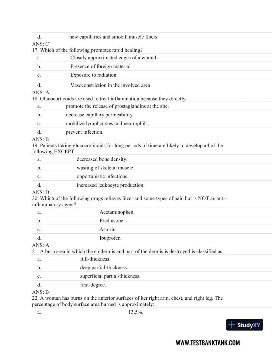Fundamentals of Pathology 1st Edition Test Bank, page 10