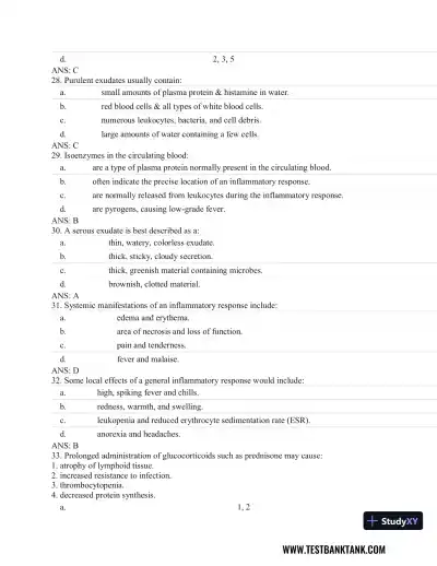 Fundamentals of Pathology 1st Edition Test Bank - Page 12 preview image