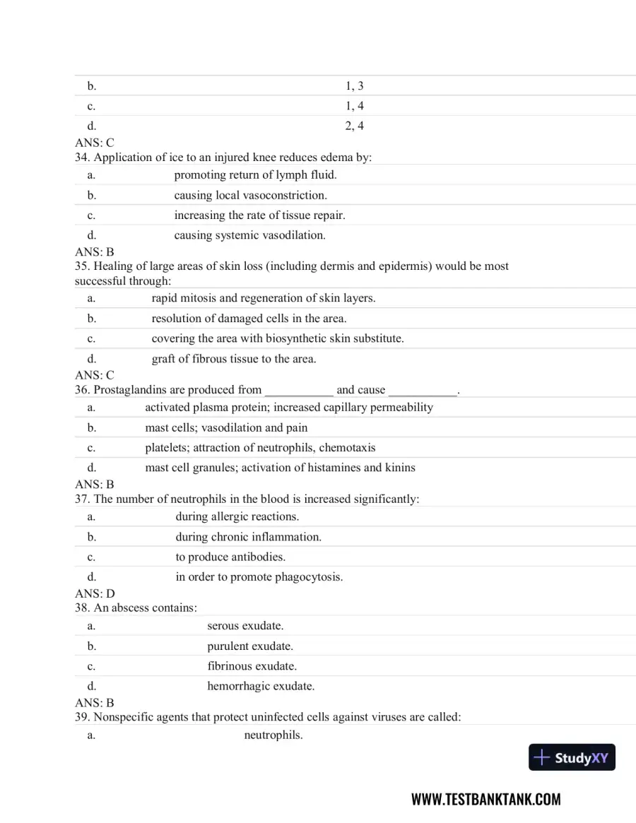 Fundamentals of Pathology 1st Edition Test Bank, page 13