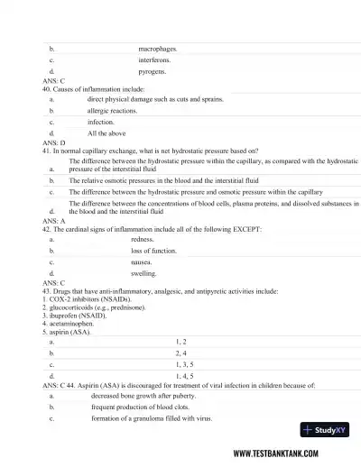 Fundamentals of Pathology 1st Edition Test Bank - Page 14 preview image