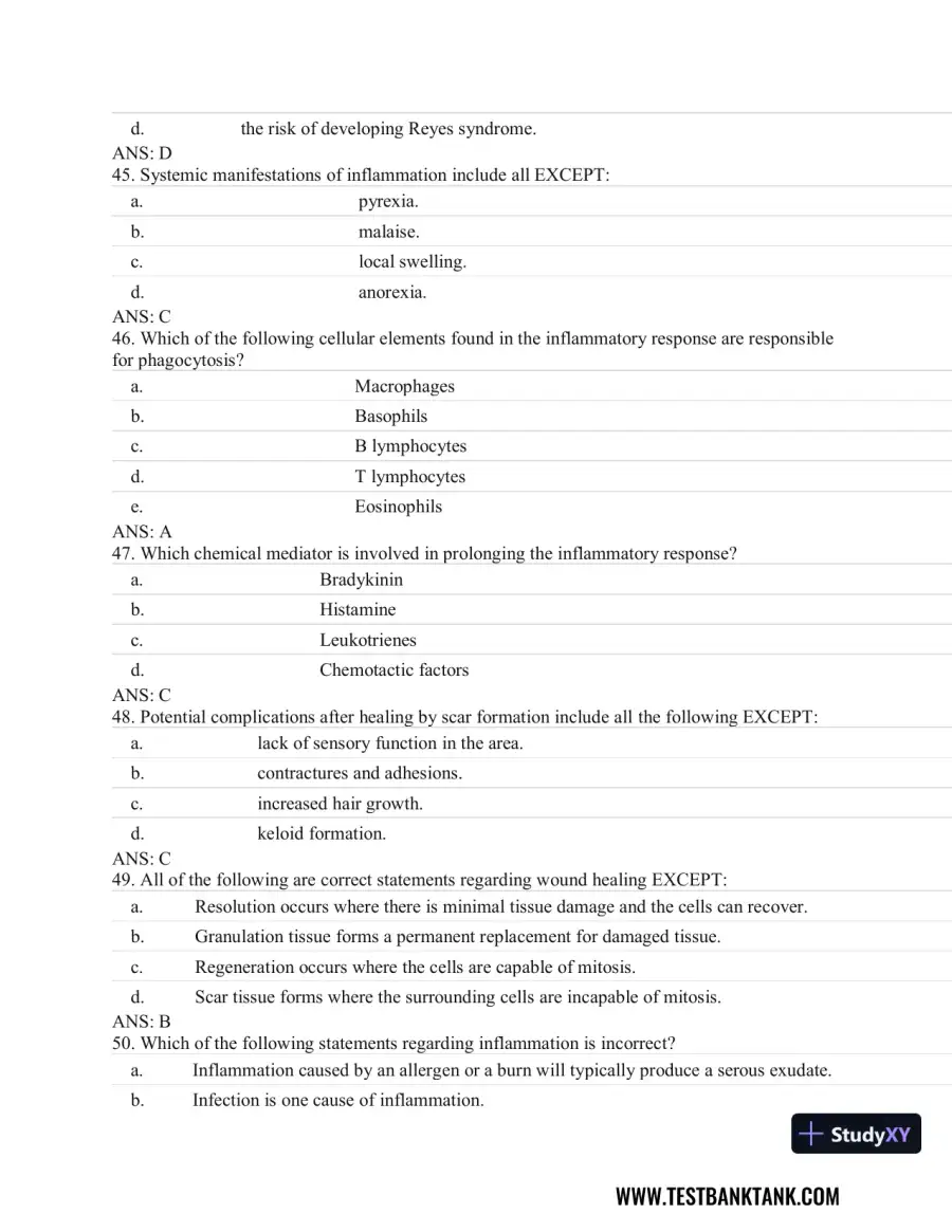 Fundamentals of Pathology 1st Edition Test Bank, page 15