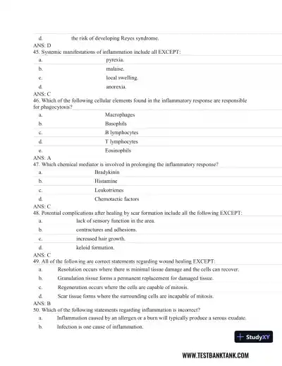 Fundamentals of Pathology 1st Edition Test Bank - Page 15 preview image