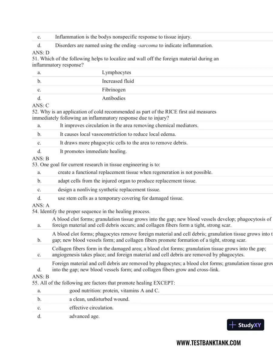 Fundamentals of Pathology 1st Edition Test Bank, page 16