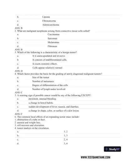 Fundamentals of Pathology 1st Edition Test Bank - Page 18 preview image