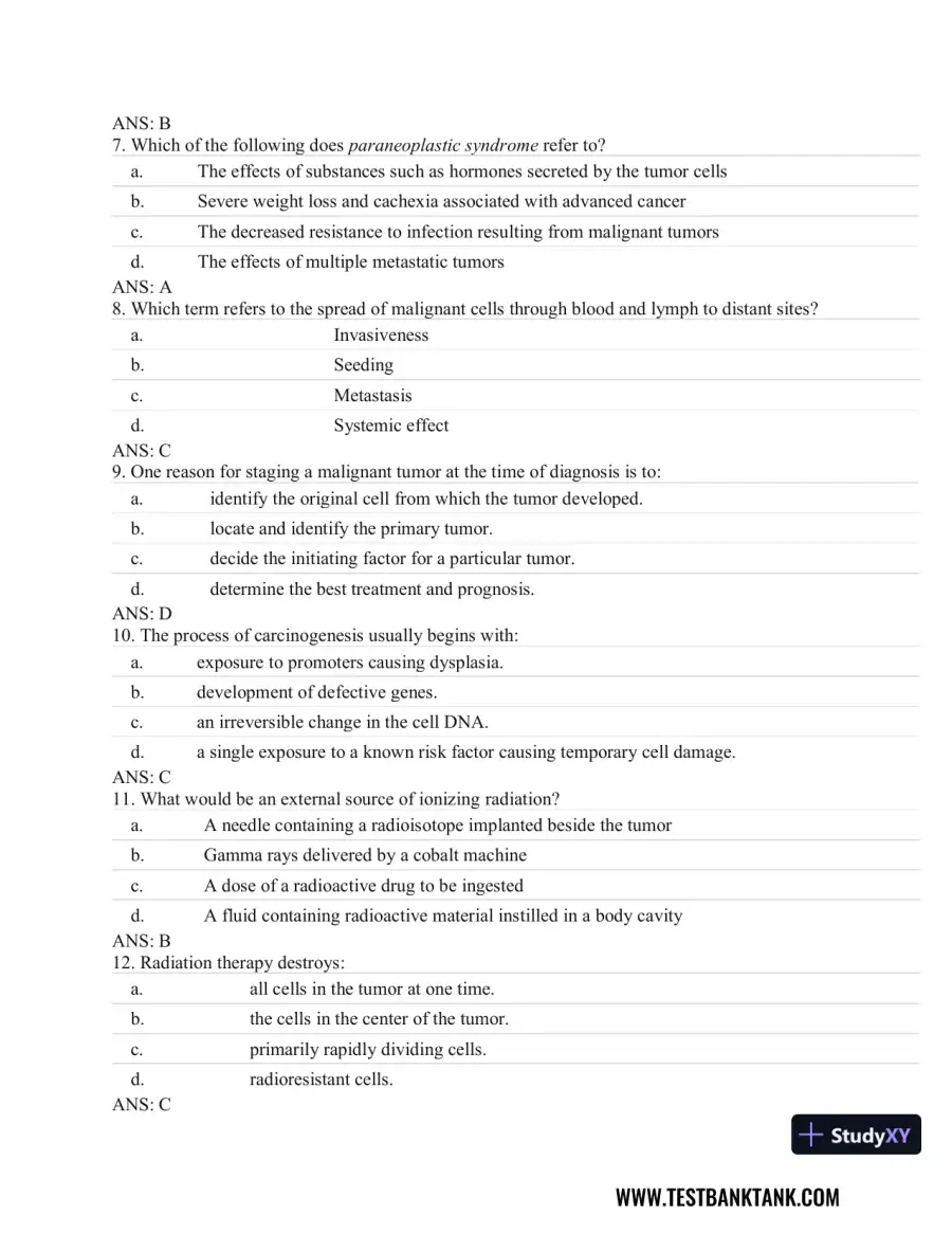 Fundamentals of Pathology 1st Edition Test Bank, page 19