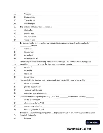 Fundamentals of Pathology 1st Edition Test Bank - Page 24 preview image